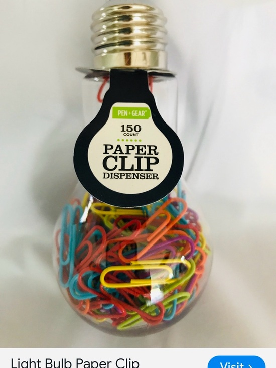 Pen-Gear Other - Multicolor Light Bulb Paper Clip Dispenser